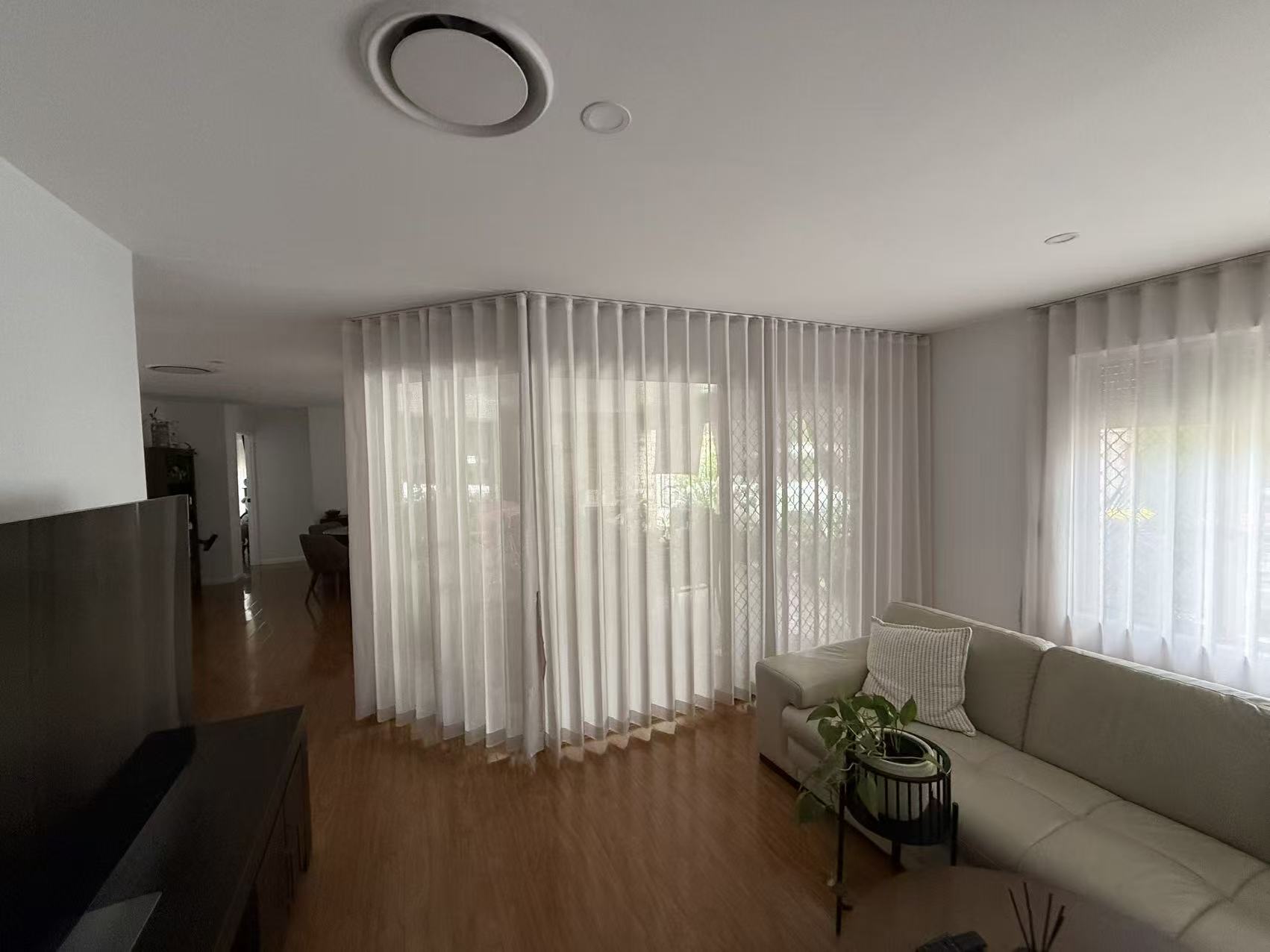 Sheer curtains Brisbane installation - U Curtains