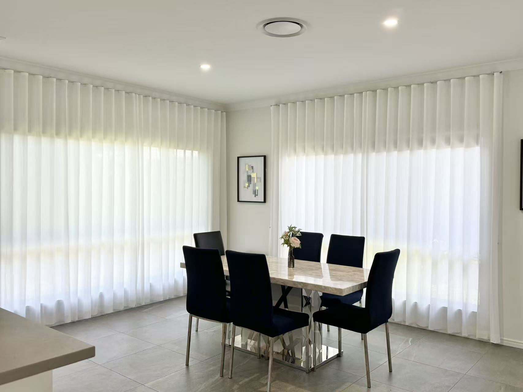 Sheer curtains Brisbane installation - U Curtains