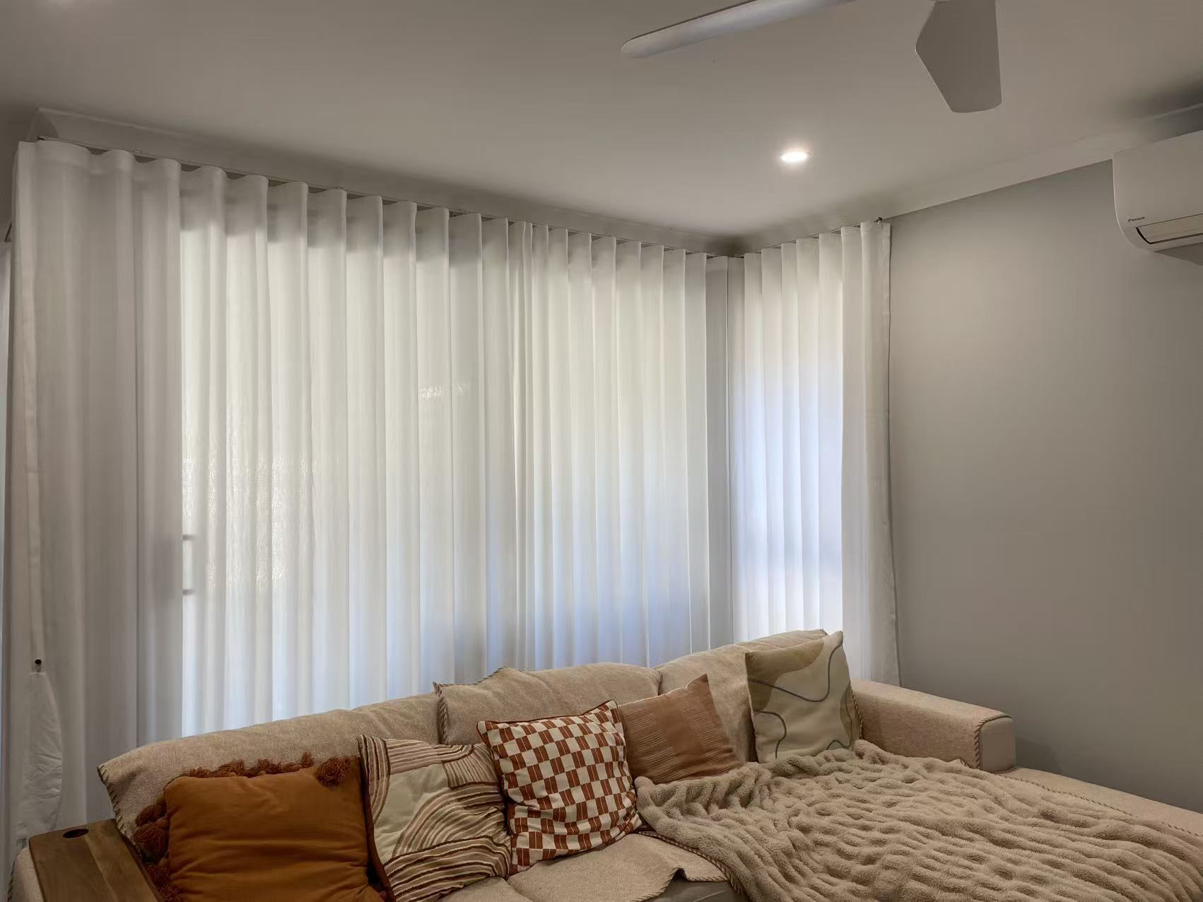Sheer curtains Brisbane installation - U Curtains