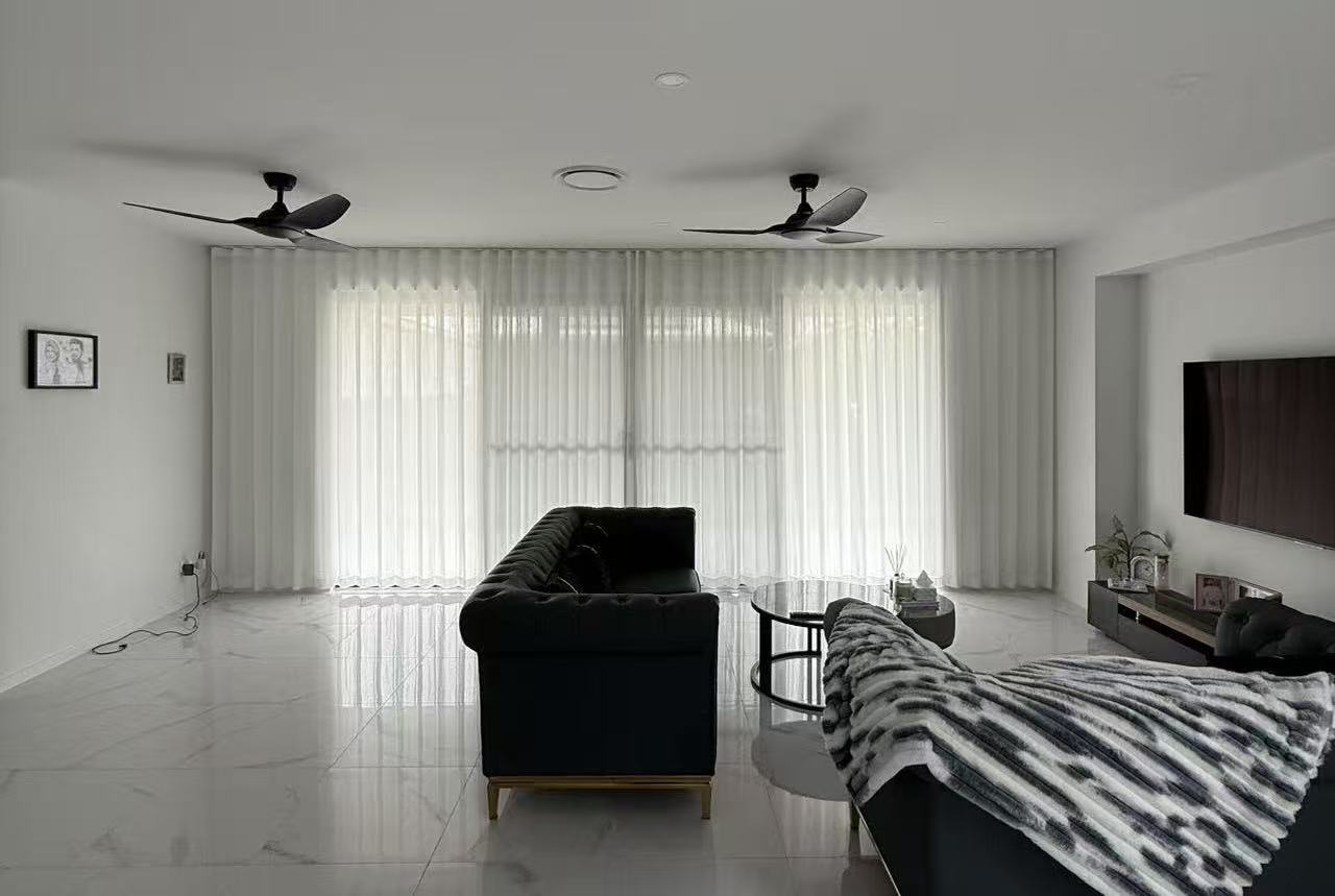 Sheer curtains Brisbane installation - U Curtains
