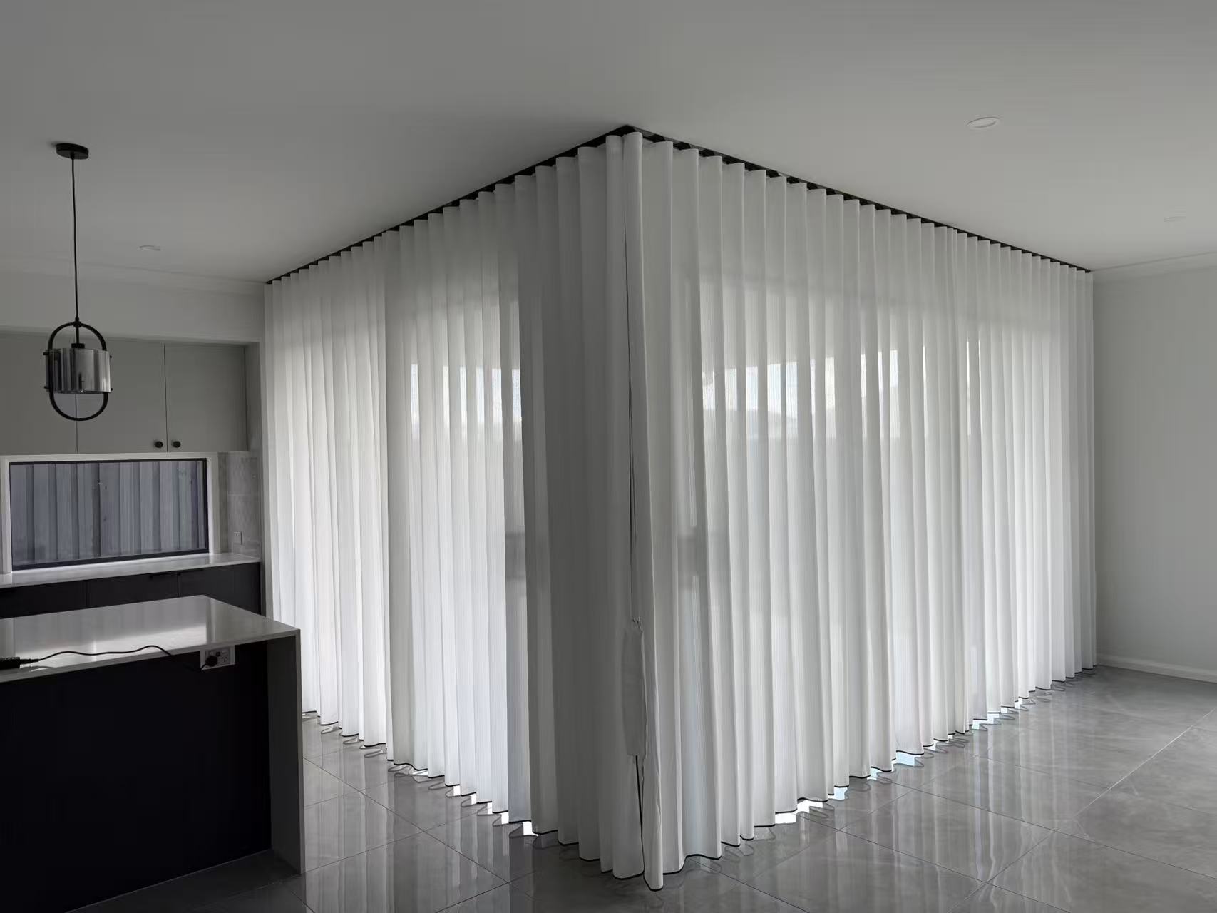Sheer curtains Brisbane installation - U Curtains