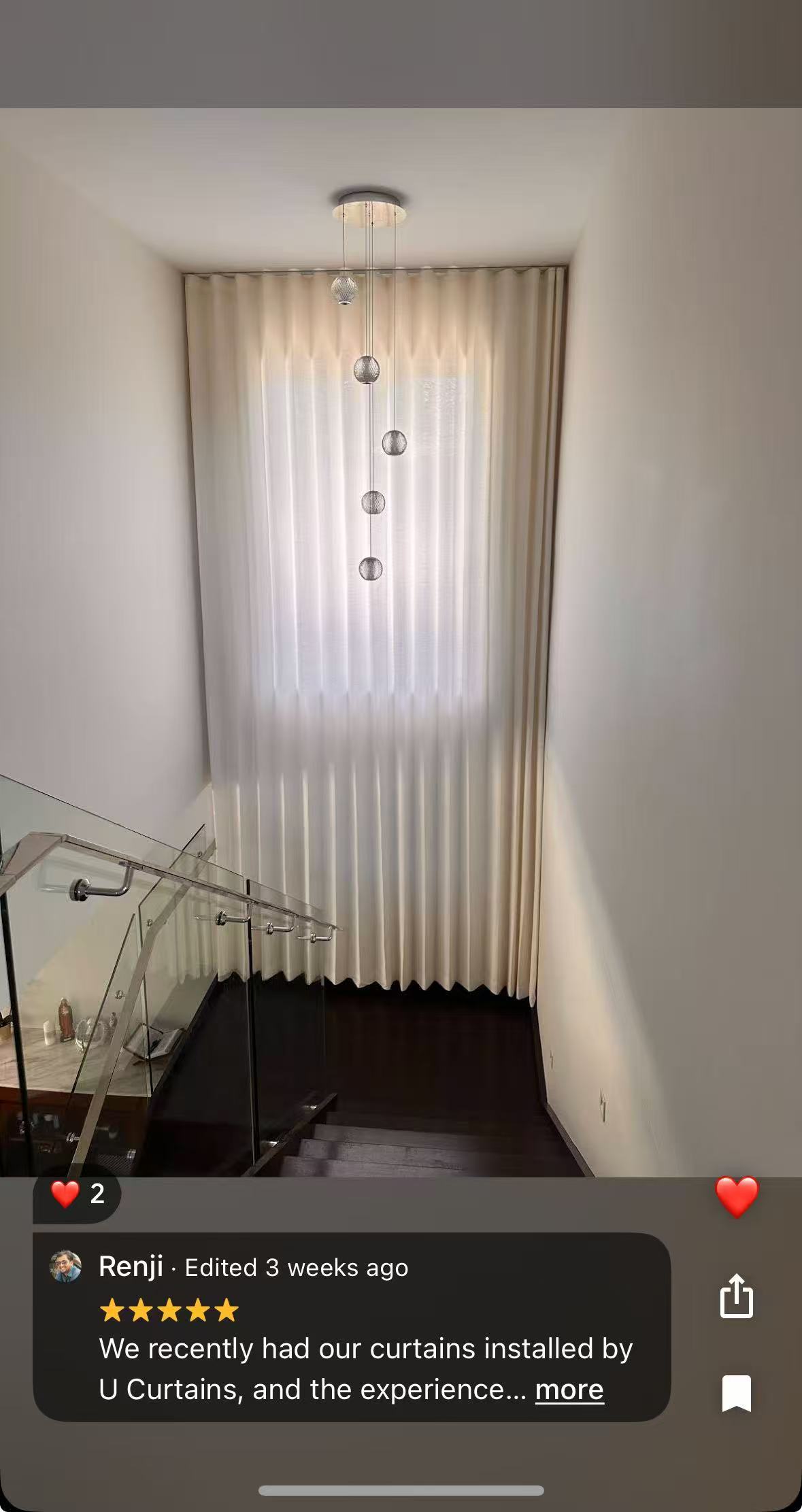 Sheer curtains Brisbane installation - U Curtains